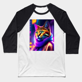 Neon Bengal Cat Shines in the Dark Baseball T-Shirt